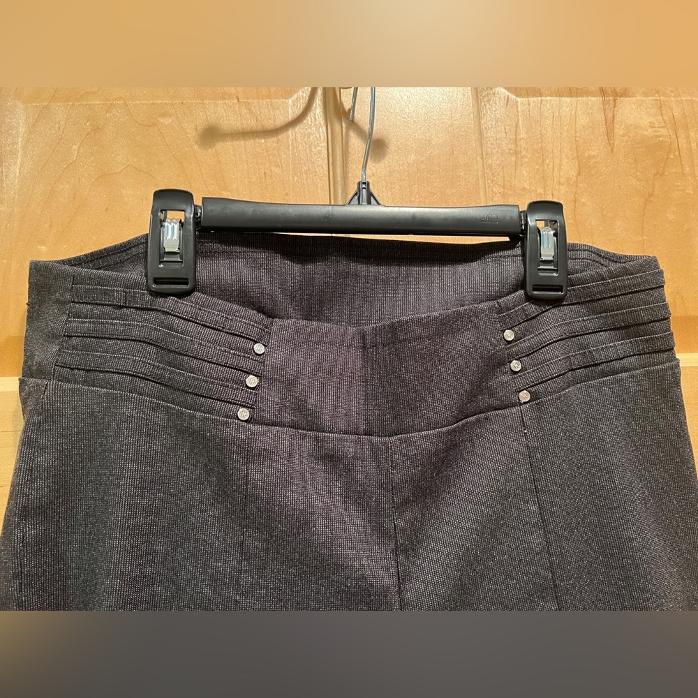 Women's Pant Stretch Pull-On Straight-Leg Gray/Graphite 14 Office Attire Travel
